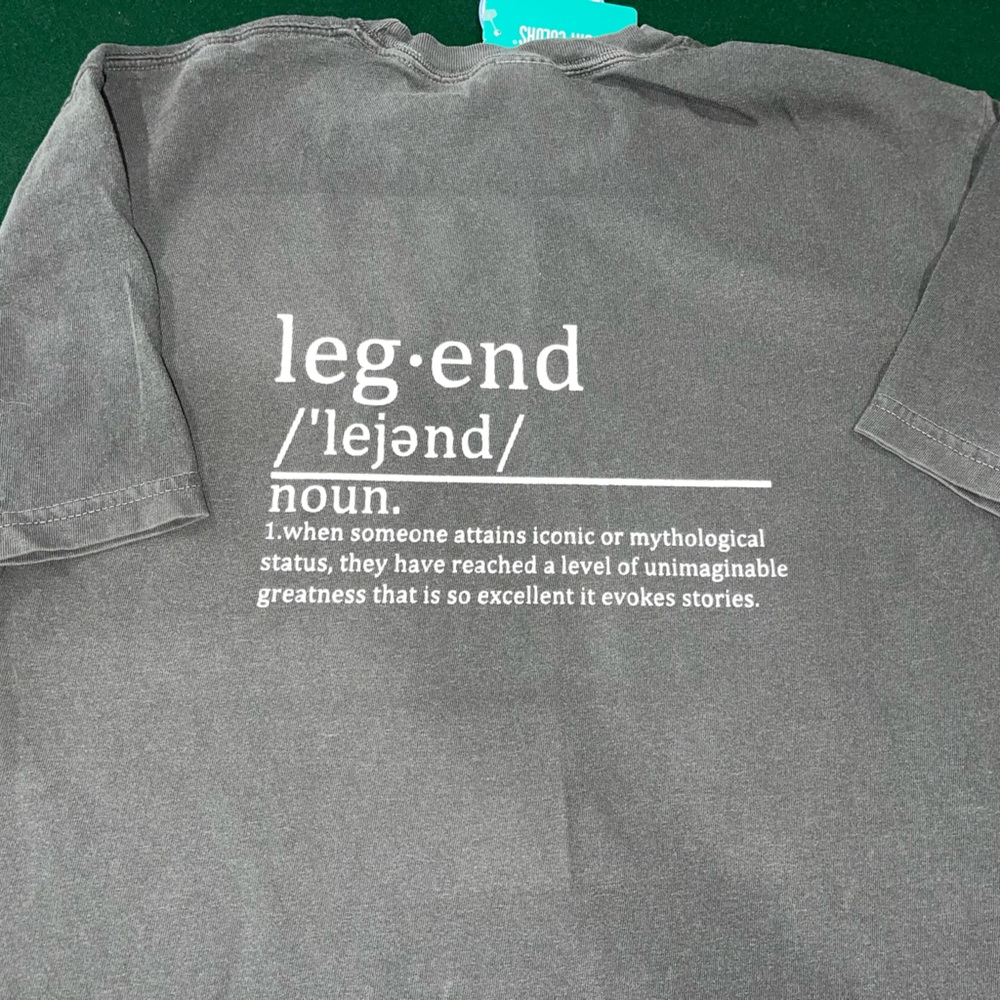 Screen printed LEGEND 100% heavyweight cotton unisex tshirt